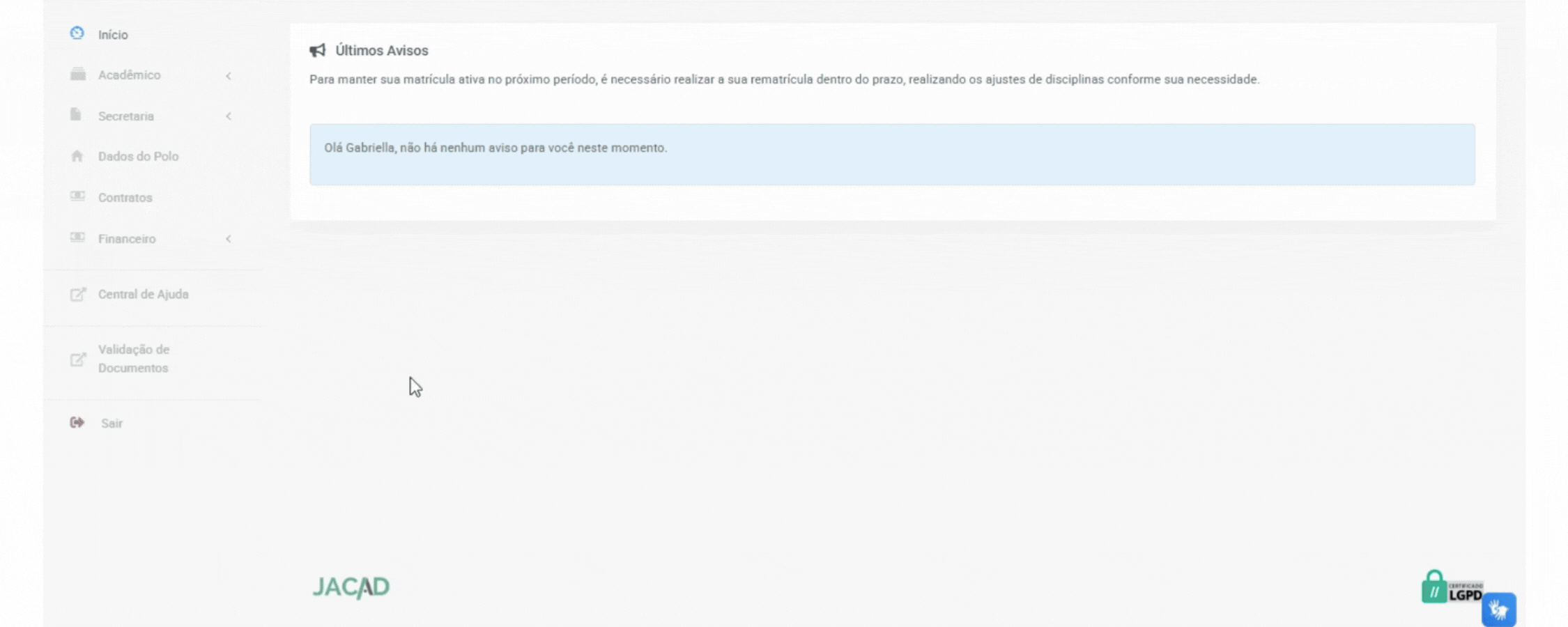 Jacad | Solicitação de DP